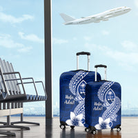 Hafa Adai Guam Luggage Cover Polynesian Floral Blue Pattern LT01 - Polynesian Pride