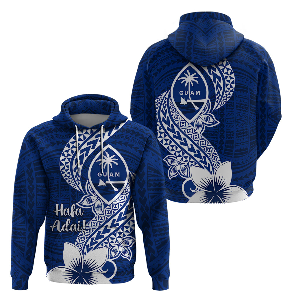 Hafa Adai Guam Zip Hoodie Polynesian Floral Blue Pattern LT01 - Polynesian Pride