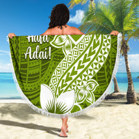 Hafa Adai Guam Beach Blanket Polynesian Olive Green Blue Pattern LT01 - Polynesian Pride