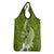 Hafa Adai Guam Grocery Bag Polynesian Olive Green Blue Pattern