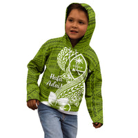 Hafa Adai Guam Kid Hoodie Polynesian Olive Green Blue Pattern LT01 - Polynesian Pride