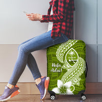 Hafa Adai Guam Luggage Cover Polynesian Olive Green Blue Pattern LT01 - Polynesian Pride