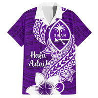 Hafa Adai Guam Family Matching Puletasi Dress and Hawaiian Shirt Polynesian Floral Purple Pattern LT01 Dad's Shirt - Short Sleeve Purple - Polynesian Pride