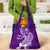 Hafa Adai Guam Grocery Bag Polynesian Floral Purple Pattern