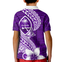 Hafa Adai Guam Kid Polo Shirt Polynesian Floral Purple Pattern LT01 - Polynesian Pride