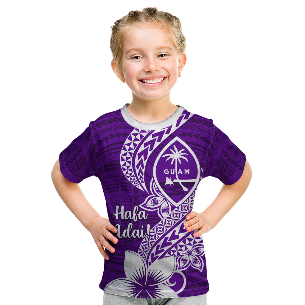 Hafa Adai Guam Kid T Shirt Polynesian Floral Purple Pattern LT01 Purple - Polynesian Pride