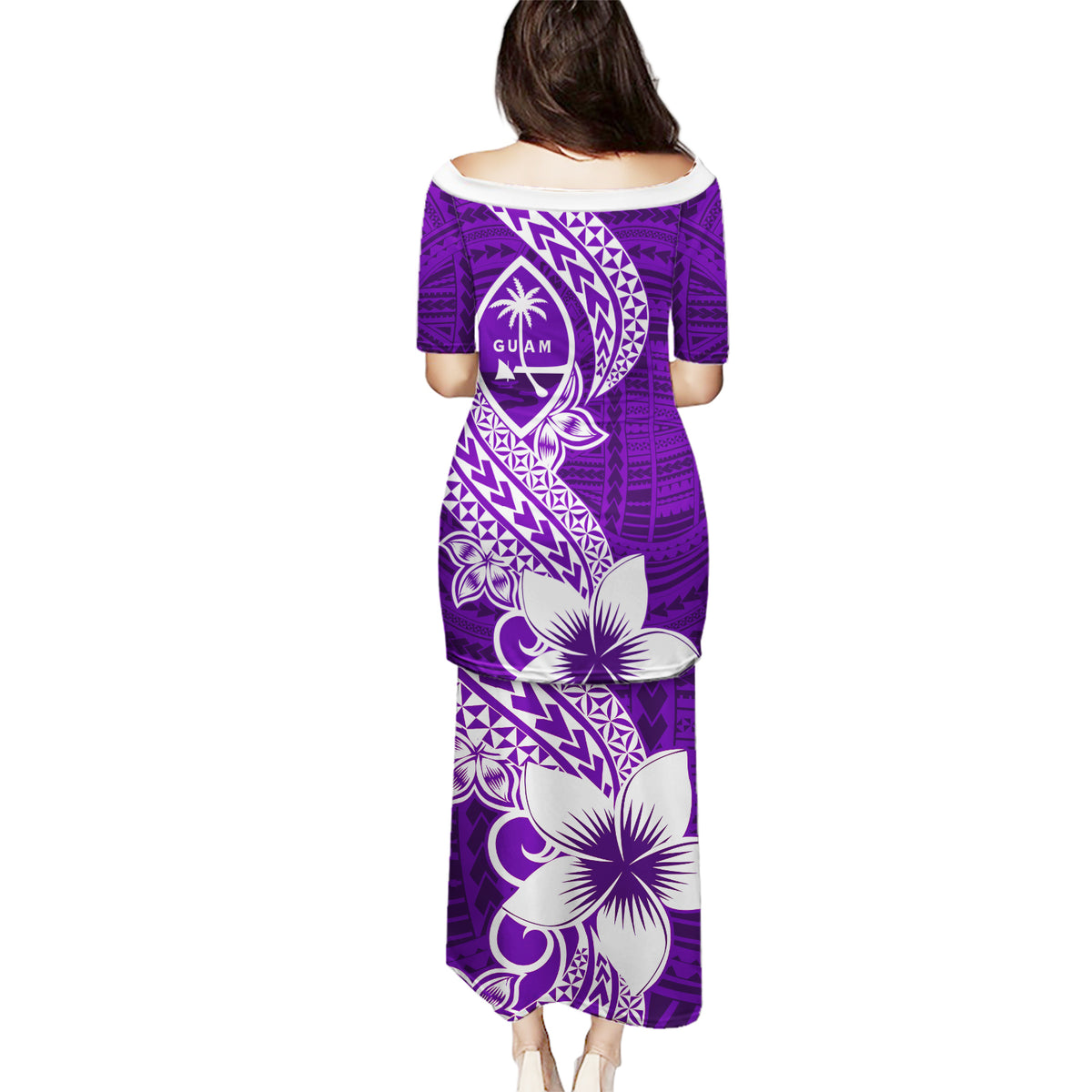 Hafa Adai Guam Puletasi Polynesian Floral Purple Pattern LT01 - Polynesian Pride