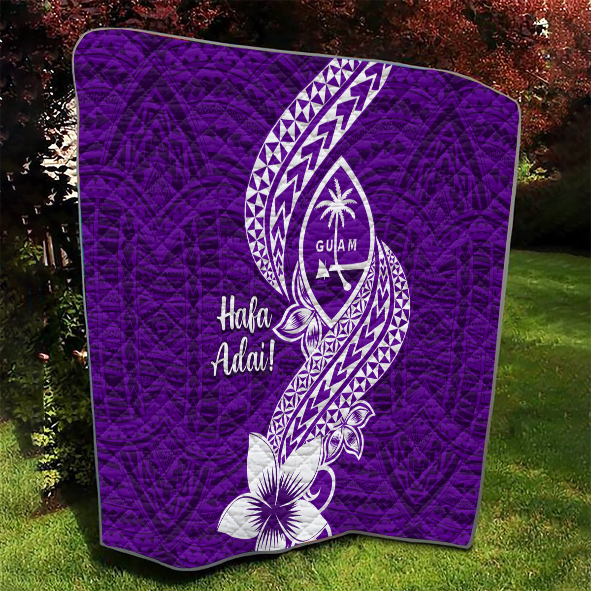 Hafa Adai Guam Quilt Polynesian Floral Purple Pattern LT01 - Polynesian Pride