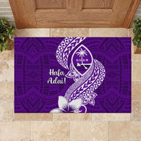 Hafa Adai Guam Rubber Doormat Polynesian Floral Purple Pattern LT01 - Polynesian Pride