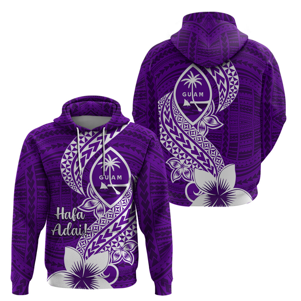 Hafa Adai Guam Zip Hoodie Polynesian Floral Purple Pattern LT01 - Polynesian Pride