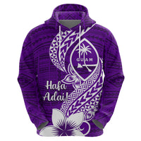 Hafa Adai Guam Zip Hoodie Polynesian Floral Purple Pattern LT01 - Polynesian Pride