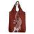 Hafa Adai Guam Grocery Bag Polynesian Floral Red Pattern