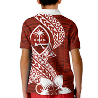 Hafa Adai Guam Kid Polo Shirt Polynesian Floral Red Pattern LT01 - Polynesian Pride