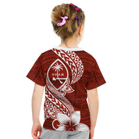 Hafa Adai Guam Kid T Shirt Polynesian Floral Red Pattern LT01 - Polynesian Pride