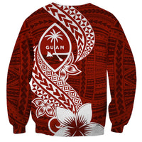 Hafa Adai Guam Sweatshirt Polynesian Floral Red Pattern LT01 - Polynesian Pride