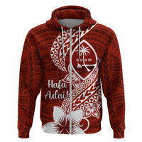 Hafa Adai Guam Zip Hoodie Polynesian Floral Red Pattern LT01 Zip Hoodie Red - Polynesian Pride