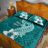 Hafa Adai Guam Quilt Bed Set Polynesian Floral Teal Pattern LT01 - Polynesian Pride