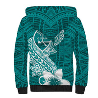 Hafa Adai Guam Sherpa Hoodie Polynesian Floral Teal Pattern LT01 - Polynesian Pride