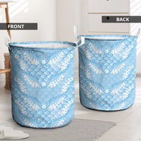 Baby Blue Mermaid Puakenikeni Maile Lei Laundry Basket