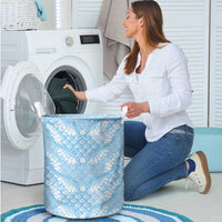 Baby Blue Mermaid Puakenikeni Maile Lei Laundry Basket