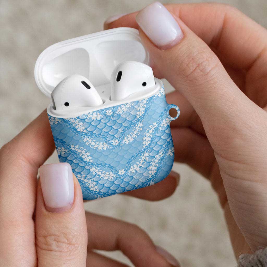 Baby Blue Mermaid Puakenikeni Maile Lei AirPods Case