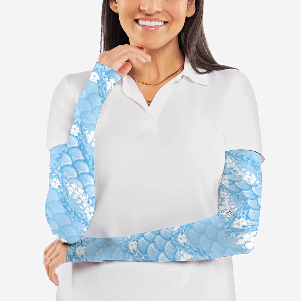 Baby Blue Mermaid Puakenikeni Maile Lei Arm Sleeves