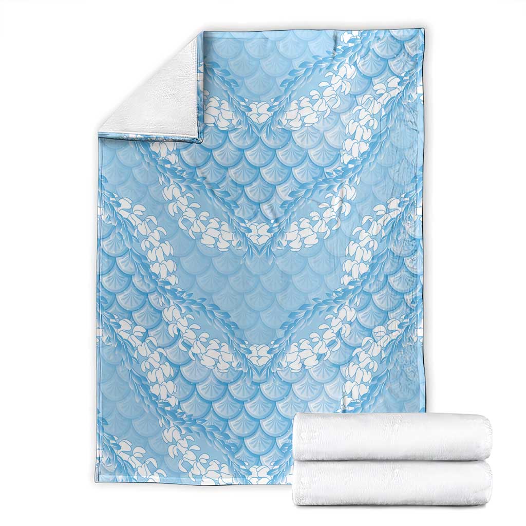 Baby Blue Mermaid Puakenikeni Maile Lei Blanket
