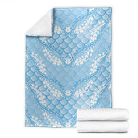 Baby Blue Mermaid Puakenikeni Maile Lei Blanket