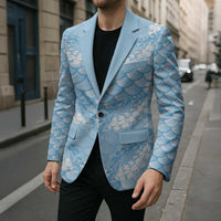 Baby Blue Mermaid Puakenikeni Maile Lei Blazer