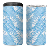 Baby Blue Mermaid Puakenikeni Maile Lei 4 in 1 Can Cooler Tumbler
