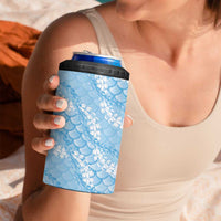 Baby Blue Mermaid Puakenikeni Maile Lei 4 in 1 Can Cooler Tumbler