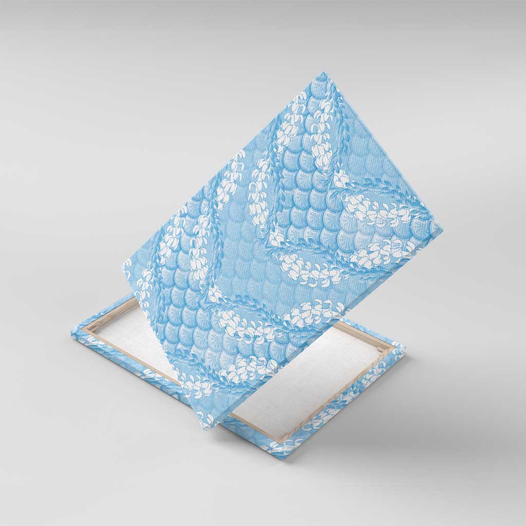 Baby Blue Mermaid Puakenikeni Maile Lei Canvas Wall Art