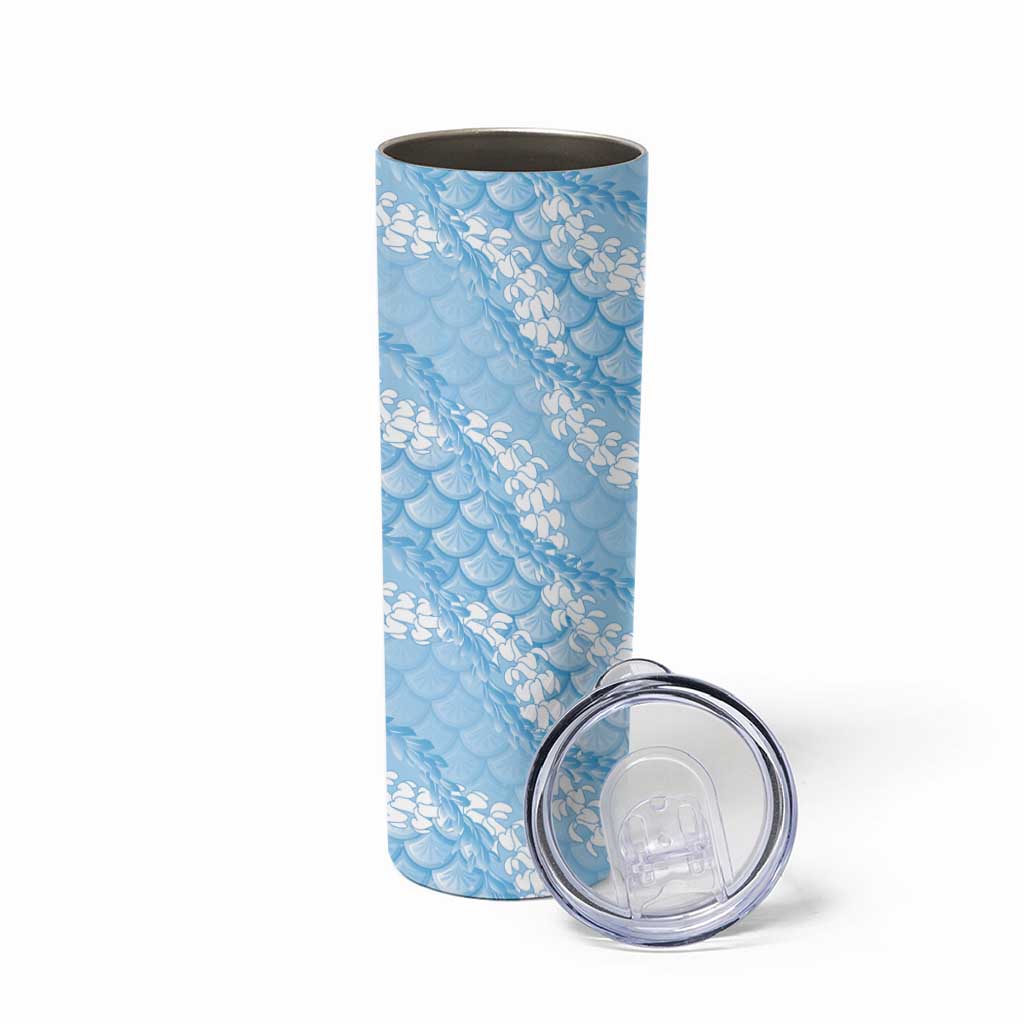 Baby Blue Mermaid Puakenikeni Maile Lei Skinny Tumbler