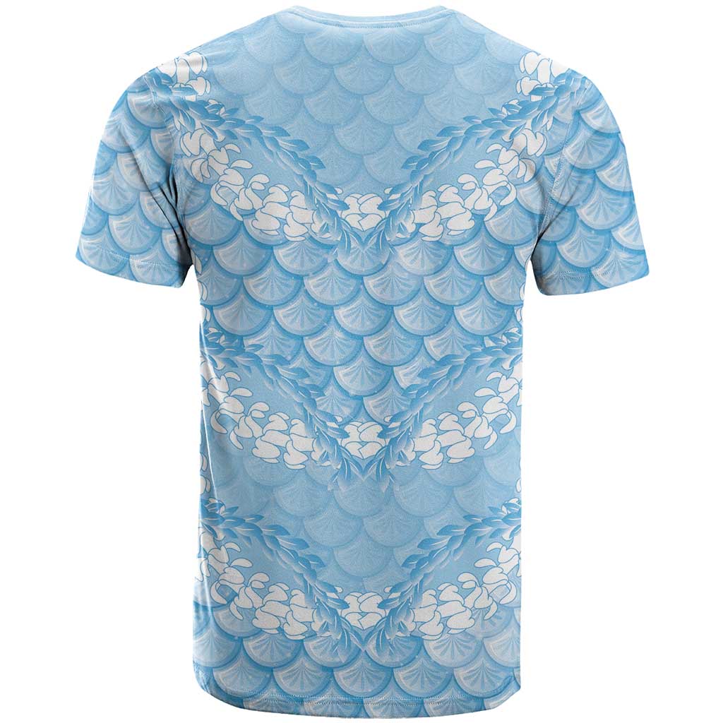 Baby Blue Mermaid Puakenikeni Maile Lei T Shirt LT01 - Polynesian Pride