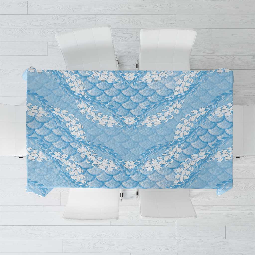 Baby Blue Mermaid Puakenikeni Maile Lei Tablecloth LT01 Blue - Polynesian Pride