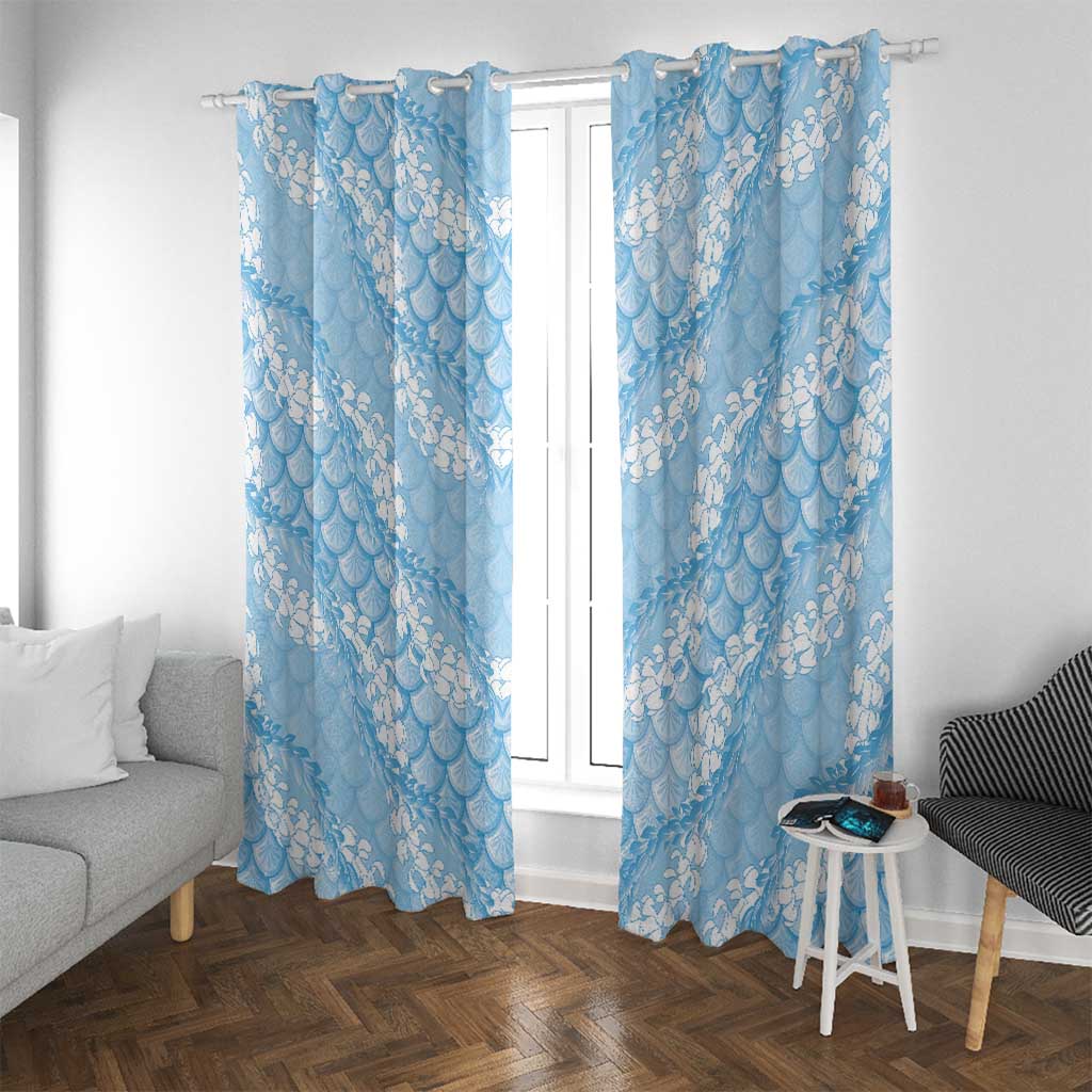 Baby Blue Mermaid Puakenikeni Maile Lei Window Curtain