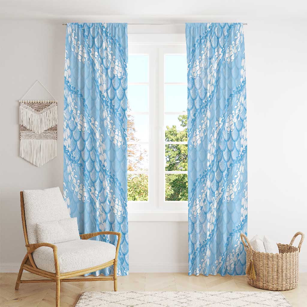 Baby Blue Mermaid Puakenikeni Maile Lei Window Curtain