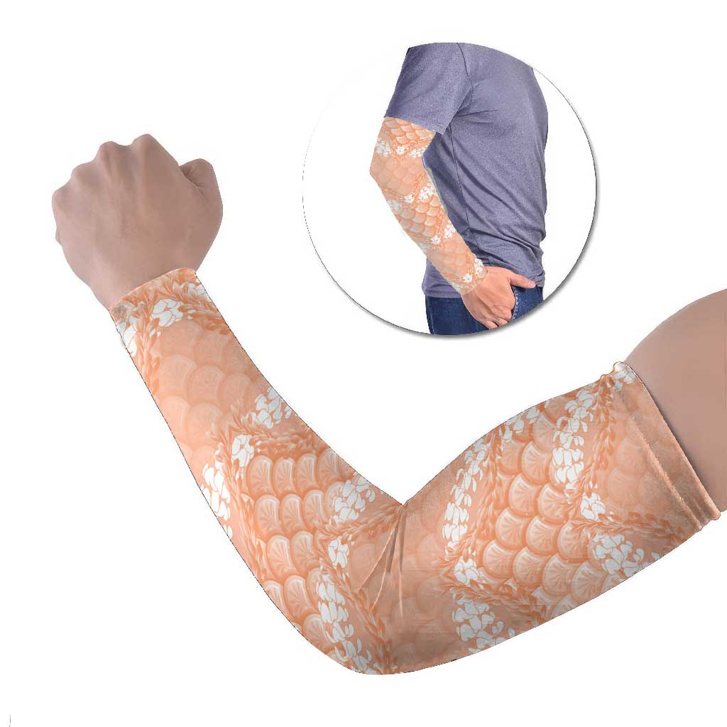 Apricot Mermaid Puakenikeni Maile Lei Arm Sleeves