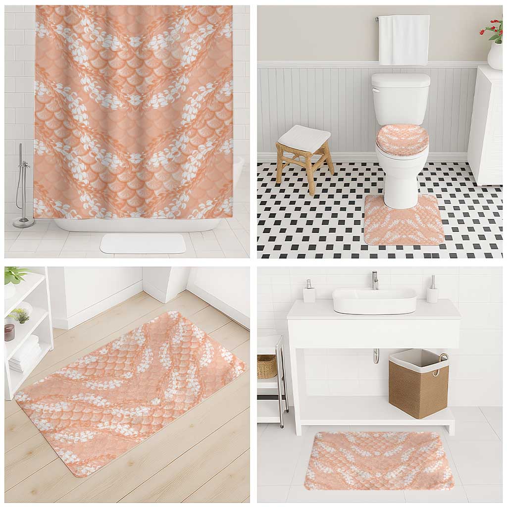 Apricot Mermaid Puakenikeni Maile Lei Bathroom Set