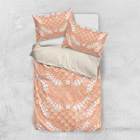 Apricot Mermaid Puakenikeni Maile Lei Bedding Set