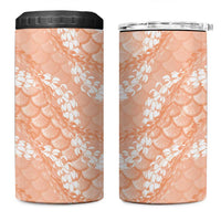 Apricot Mermaid Puakenikeni Maile Lei 4 in 1 Can Cooler Tumbler