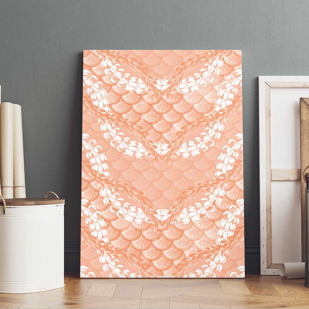 Apricot Mermaid Puakenikeni Maile Lei Canvas Wall Art LT01 - Polynesian Pride