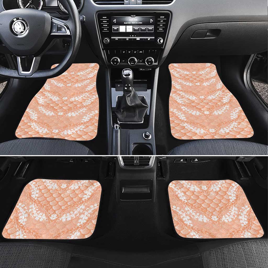 Apricot Mermaid Puakenikeni Maile Lei Car Mats