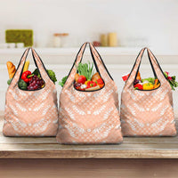 Apricot Mermaid Puakenikeni Maile Lei Grocery Bag