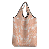 Apricot Mermaid Puakenikeni Maile Lei Grocery Bag