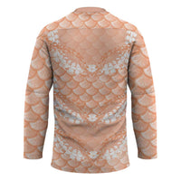Apricot Mermaid Puakenikeni Maile Lei Hockey Jersey