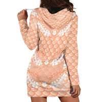 Apricot Mermaid Puakenikeni Maile Lei Hoodie Dress