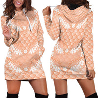 Apricot Mermaid Puakenikeni Maile Lei Hoodie Dress