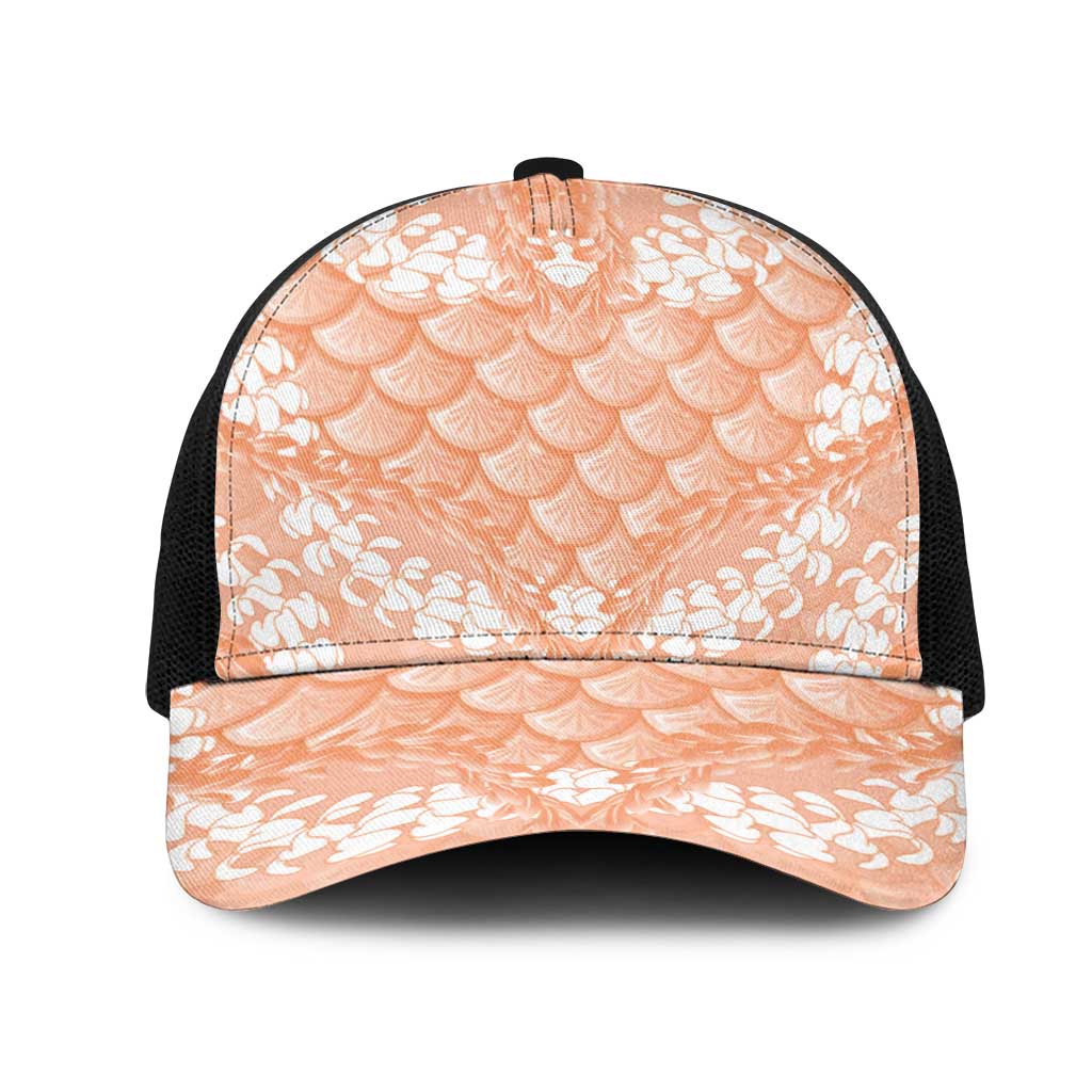 Apricot Mermaid Puakenikeni Maile Lei Mesh Trucker Cap