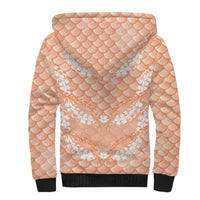 Apricot Mermaid Puakenikeni Maile Lei Sherpa Hoodie
